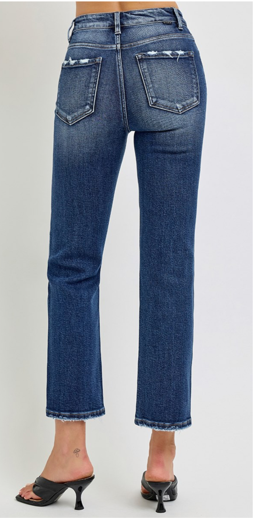 Risen High Rise Crop Straight Jean