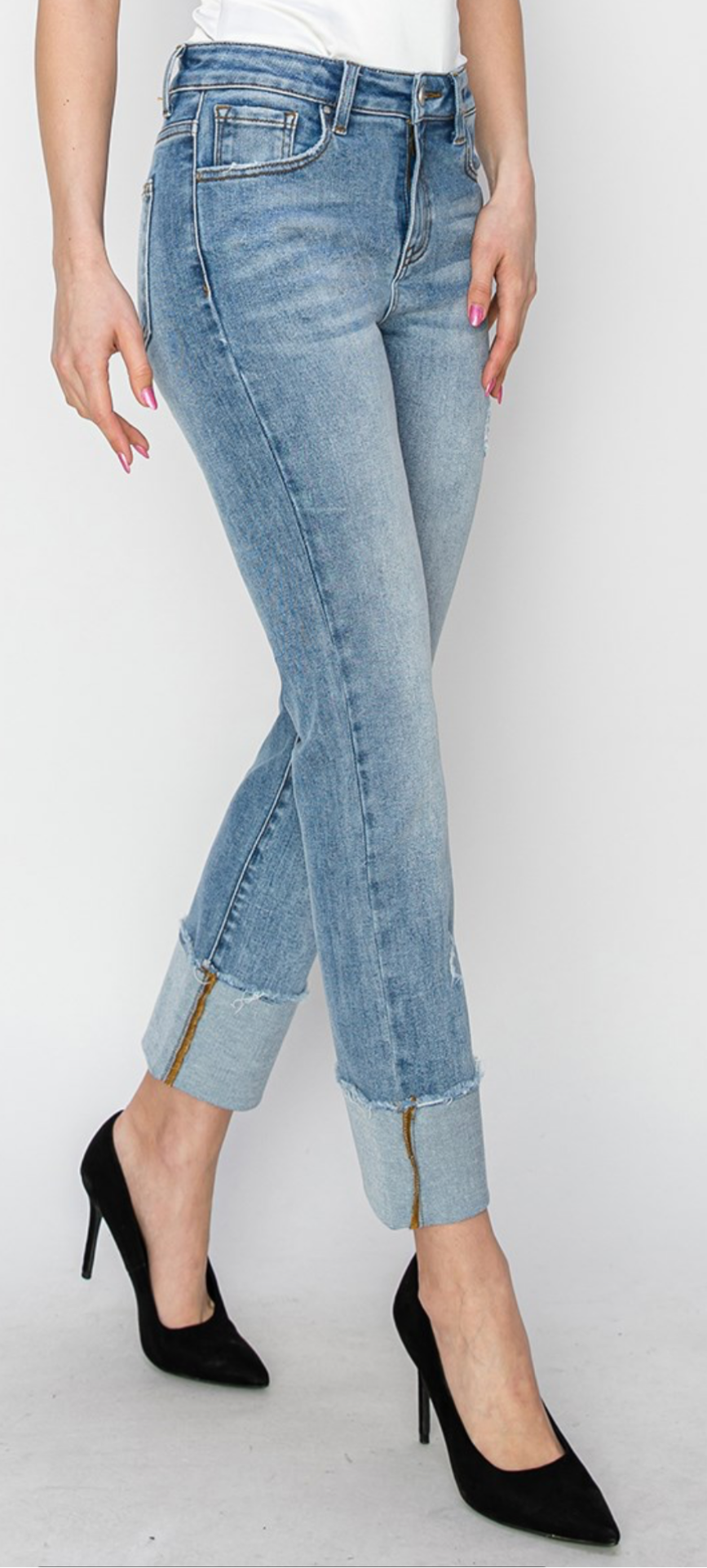 Risen Cuffed Slim Jeans