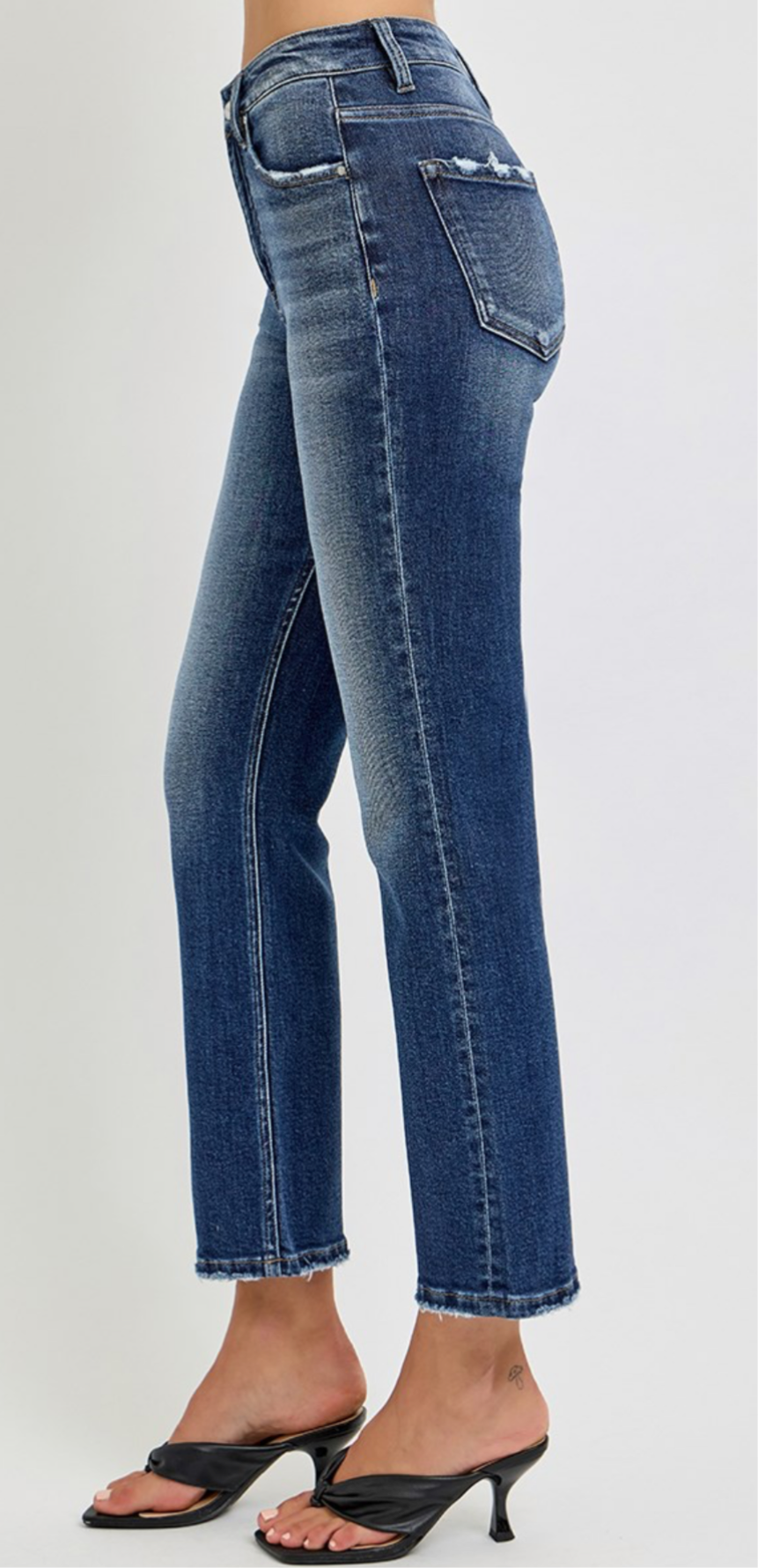 Risen High Rise Crop Straight Jean