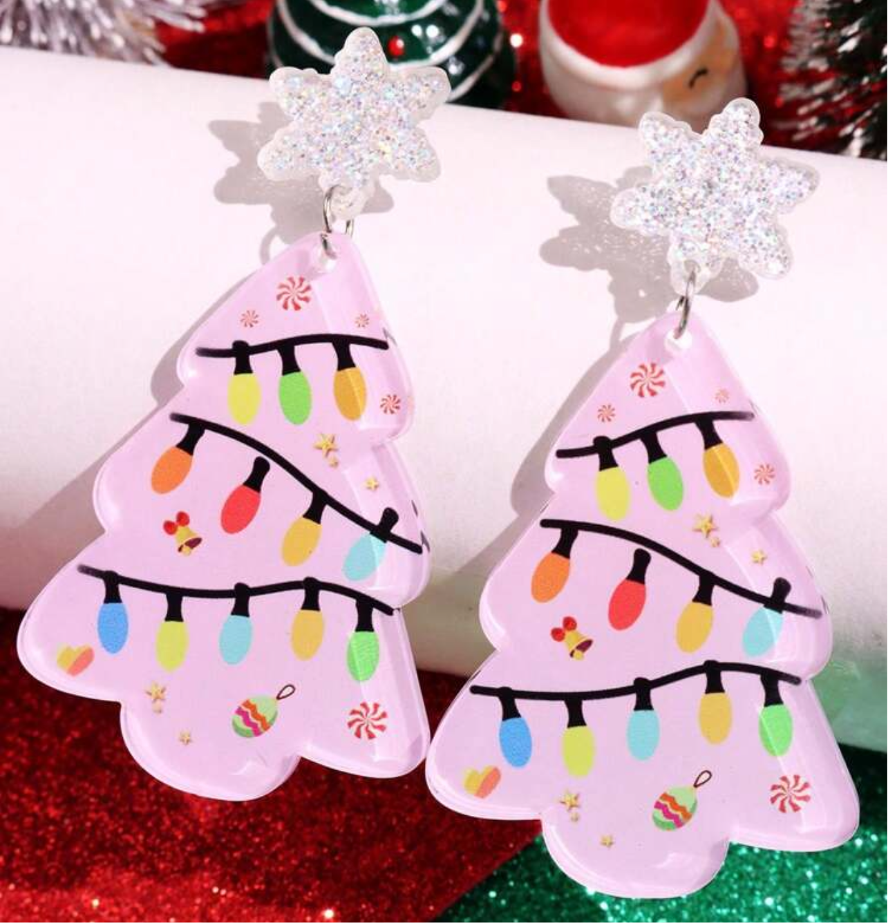 Deck the Halls In Pink Earrings